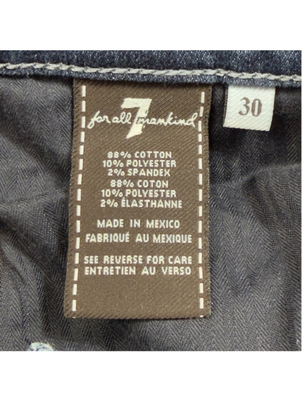 7 For All Mankind Jeans Womens 30x34 Blue Denim Low Rise Dojo Bootcut Faded Y2K - Picture 11 of 12